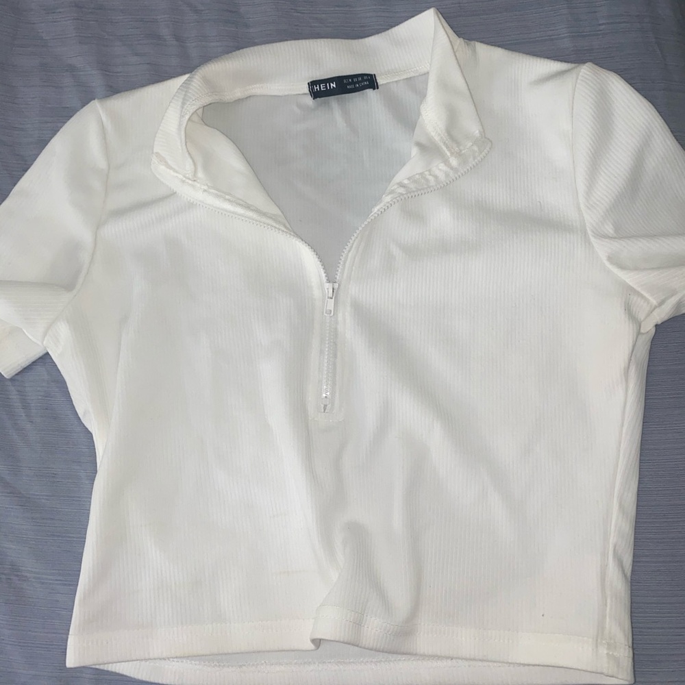 Shein White zip top